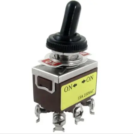 

1 шт. AC 250V 15A Вкл/на 2 Позиции 6Pin DPDT тумблер с Водонепроницаемый Ботинки коричневого цвета