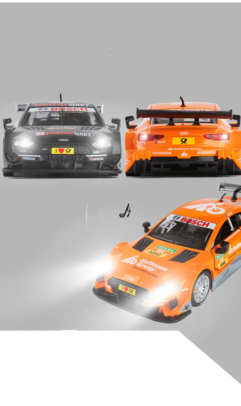 Высококачественной модели RS5 DTM, модель автомобиля из 1:32 сплава, ралли, автомобиль, оттягивающий звук и светильник, игрушечный автомобиль