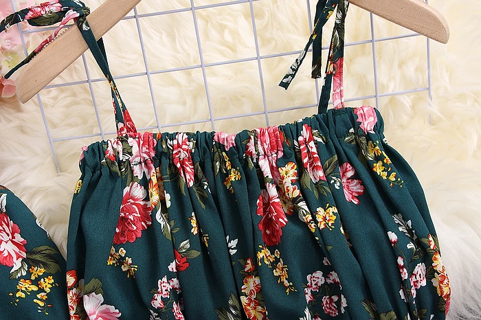 ALPHALMODA летний женский короткий топ с цветочным рисунком+ штаны, комплект из 2 предметов, повседневный топ на бретельках с принтом для праздников+ брюки с подкладкой, комплект из 2 предметов s