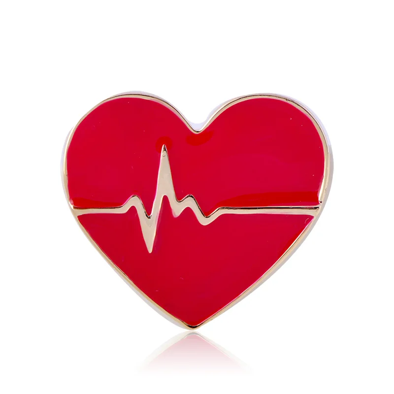 Electrocardiogram Удивительная цена, медицинский стиль, броши для женщин и мужчин, доктор, медсестры, стетоскоп, термометр, скорая помощь, зуб, рот, зеркало, хиджаб, булавки - Окраска металла: Electrocardiogram