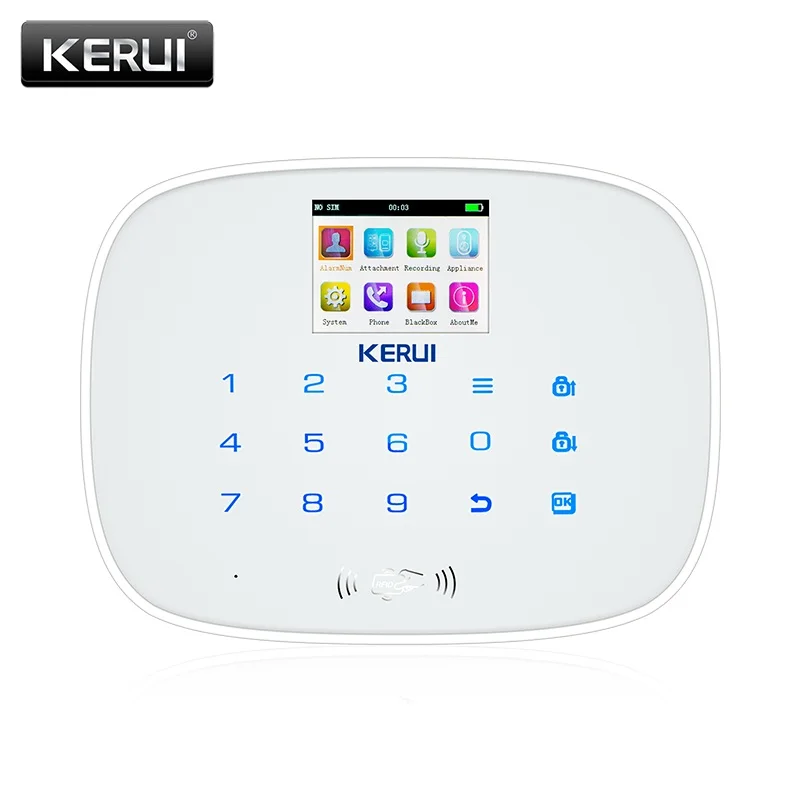 KERUI черный IOS Android APP Беспроводная GSM сигнализация TFT цветной дисплей Автонабор