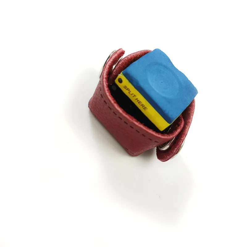 Высококачественная NILI натуральная кожа с кнопкой держатель для мела бильярда