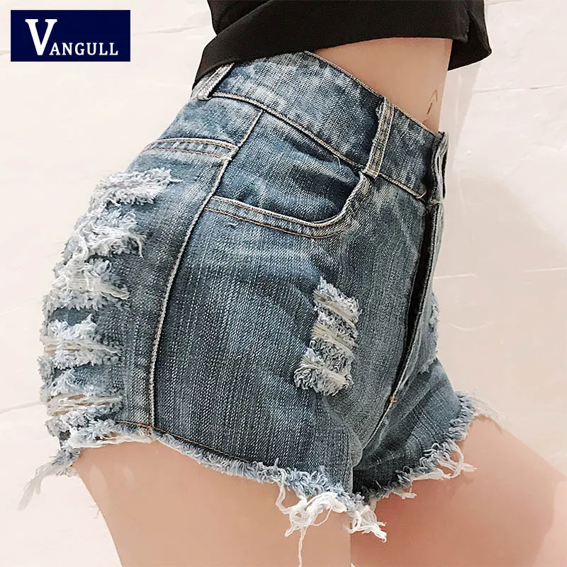 Vangull потертые джинсовые шорты женские сексуальные рваные горячие модные летние