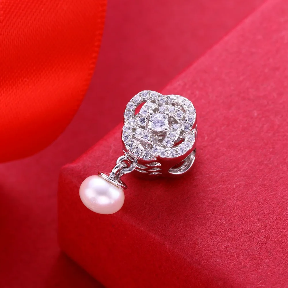 Видео! Вечный цветок жемчужный кулон серебряные бусины 925 пробы Подвески