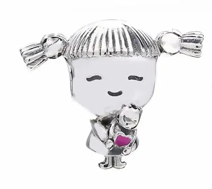 Girl Pigtails Charm Lovecabin 925 пробы серебро Mrs Wise Beads шляпа для мальчиков и девочек косички Подвески Бусы для женщин летний браслет - Цвет: Girl Pigtails Charm
