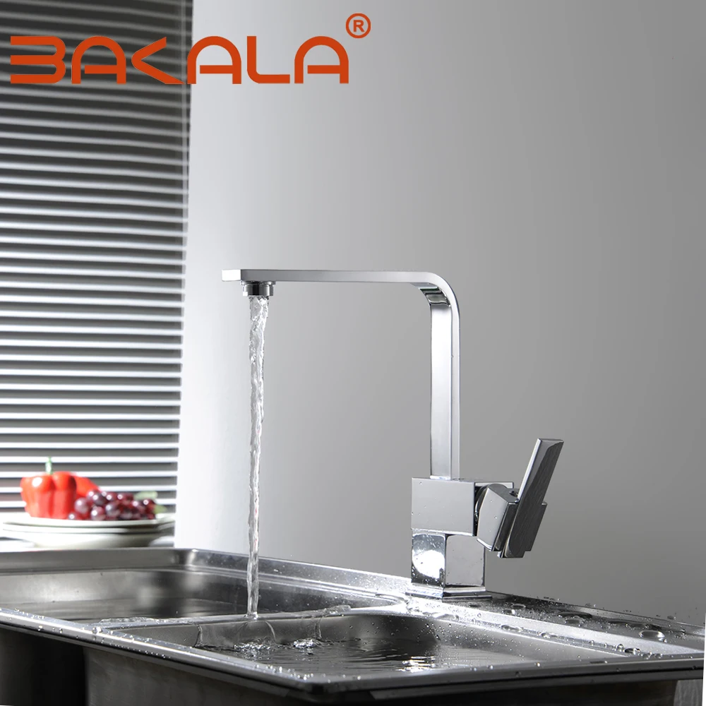 BAKALA 1 set Kitchen Faucet Cold and Hot Basin Faucets Modern Fashion Single Handle Waterfall Mixer Tap Taps B8053 | Обустройство