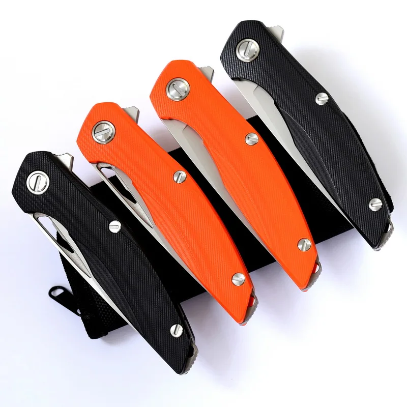 GODFUR D2 Dlade Flipper Folding Knife Titanium + G10 Handle Outdoor Camping Hunting Survival Tools Practical Pocket Fruit Knives |