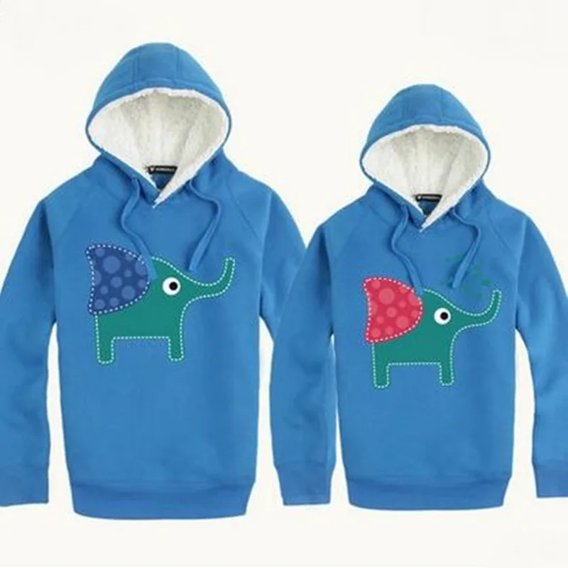 2017 унисекс Для женщин и Мужчин С Рисунком Слона хлопок флис Толстовка Пары