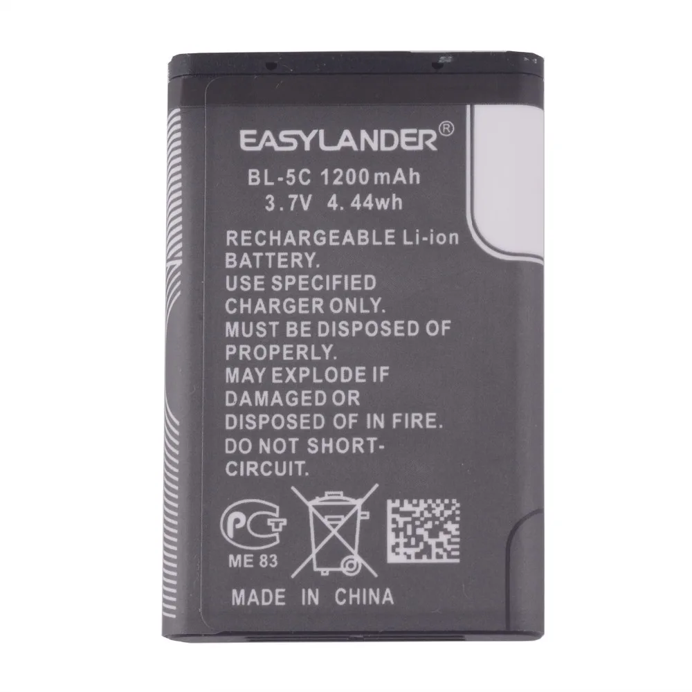 BL-5C BL 5C BL5C 1200mAh Сменный литий-ионный аккумулятор для телефона Nokia 2710 2730c 3100 3109C 3110C 3120 3110 Evolve 3125 3208c и т. Д.