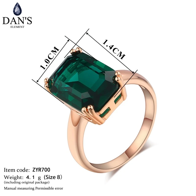 Женское кольцо с четырьмя когтями DAN'S ELEMENT элегантное из австрийского хрусталя