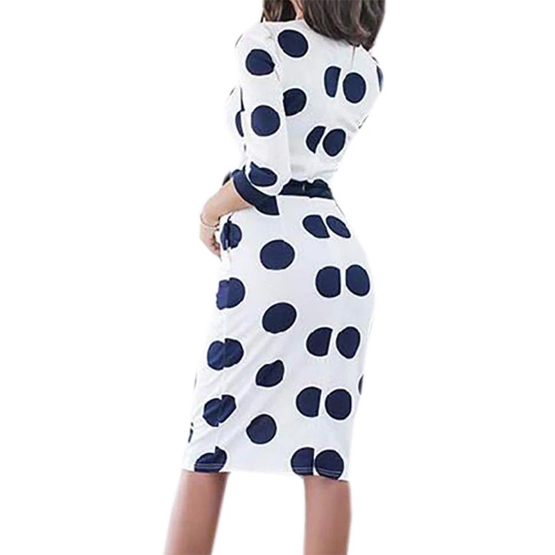 Женские платья 2017 Bodycon в горошек для вечеринок повседневные с коротким рукавом