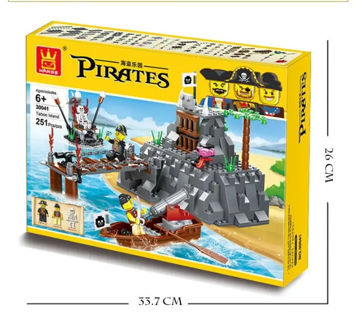 Wange 30041 new Large Pirates 251pcs TABOO ISLAND Pirate Ship Building Blocks Set Educational Toys | Игрушки и хобби