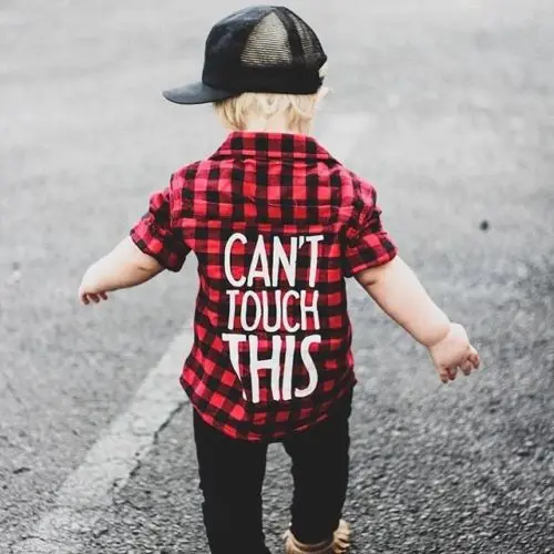 Хлопковая рубашка в Корейском стиле для мальчиков Детская с принтом