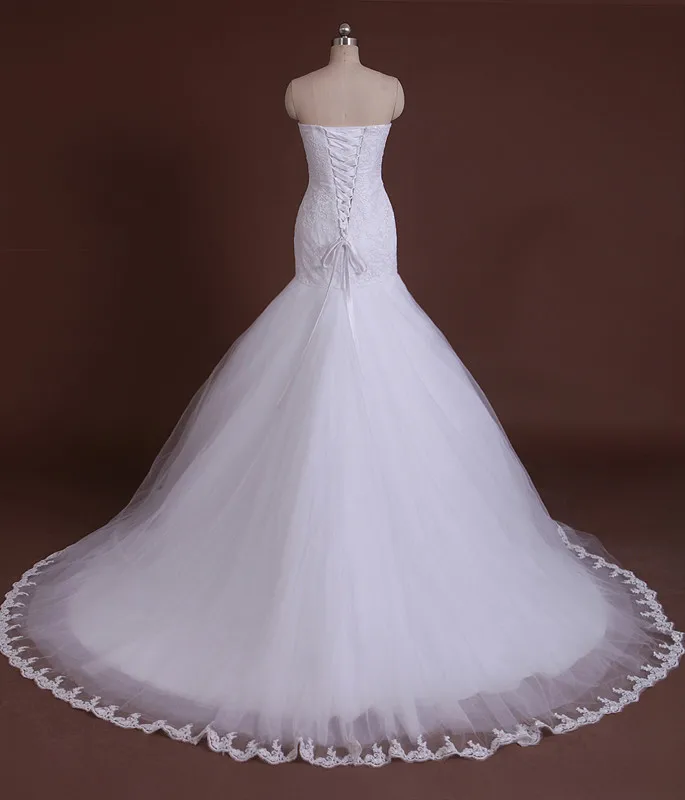Vestidos De Novia на заказ цвета слоновой кости/Белый элегантные без бретелек Аппликации