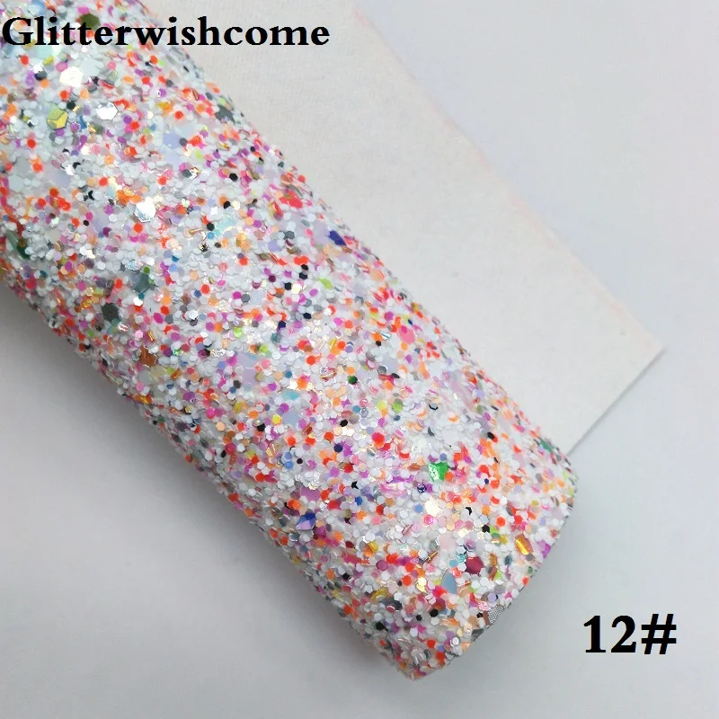 12 Glitterwishcome 21X29 см A4 размер винил для бантов массивный блеск кожа Fabirc искусственная кожа листы для бантов, GM181A - Цвет: 12