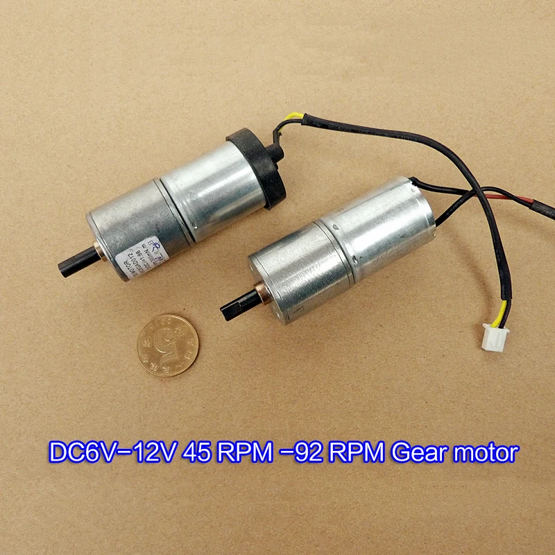 Полностью металлический мотор-редуктор 25 мм DC12V 92 об/мин/6 в 45 об/мин Мотор 370dc мотор-редуктор мощный высокий крутящий момент Коробка передач мотор