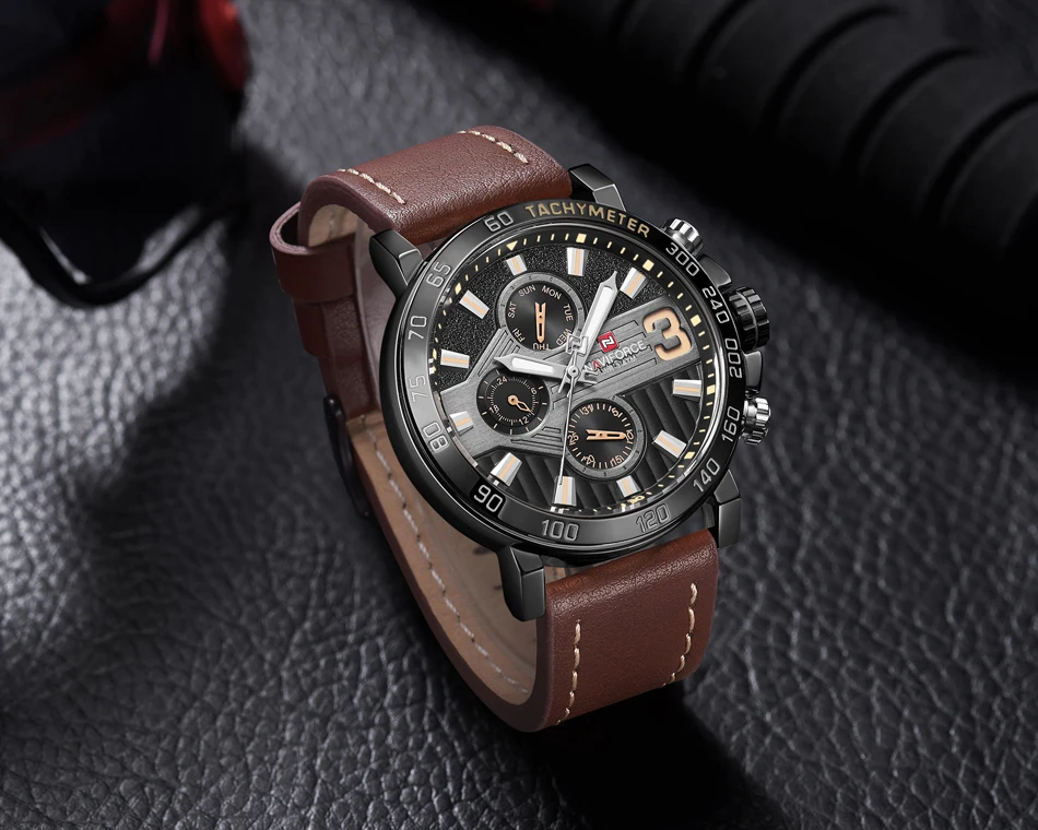 Топ люксовый бренд NAVIFORCE мужские спортивные часы мужские кожаные армейские военные водонепроницаемые часы Мужские кварцевые наручные часы Masculino