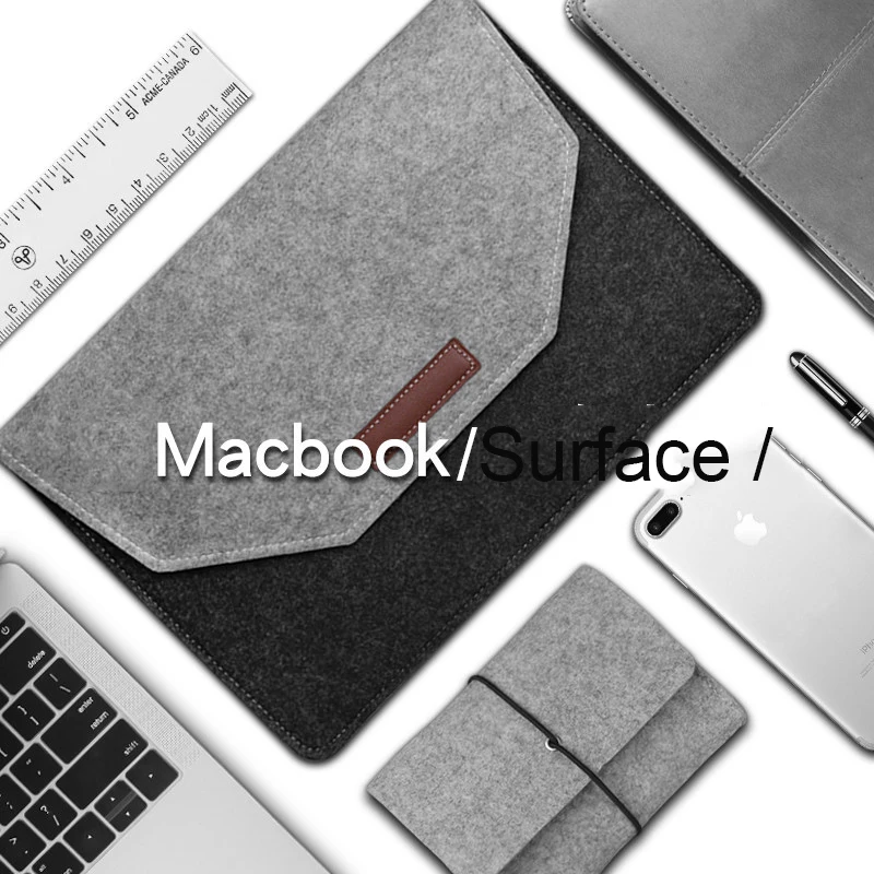 Мягкий чехол для ноутбука, чехол для Macbook Air 13 Pro retina 13 15, тонкий чехол для ноутбука с защитой от царапин, шерстяной войлок, чехол для 13,3, 15,4 дюймов