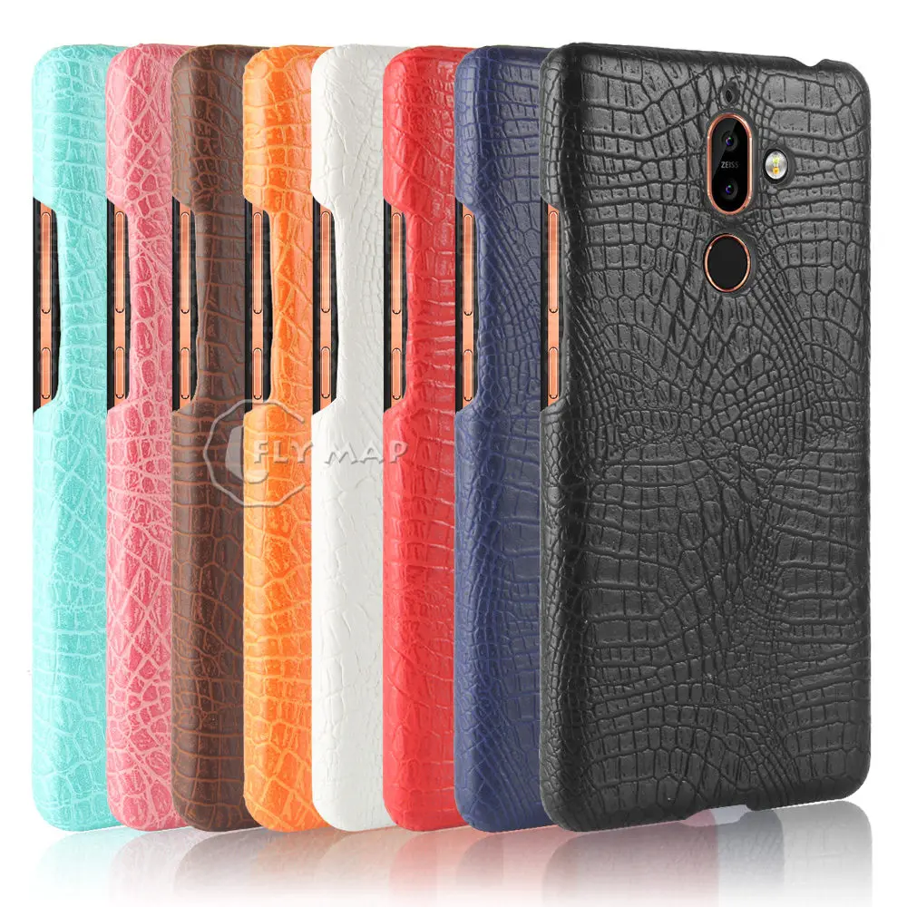 Чехол из крокодиловой кожи для Nokia 7 Plus Dual TA-1046 TA-1055 жесткий защитный чехол ПК Nokia7