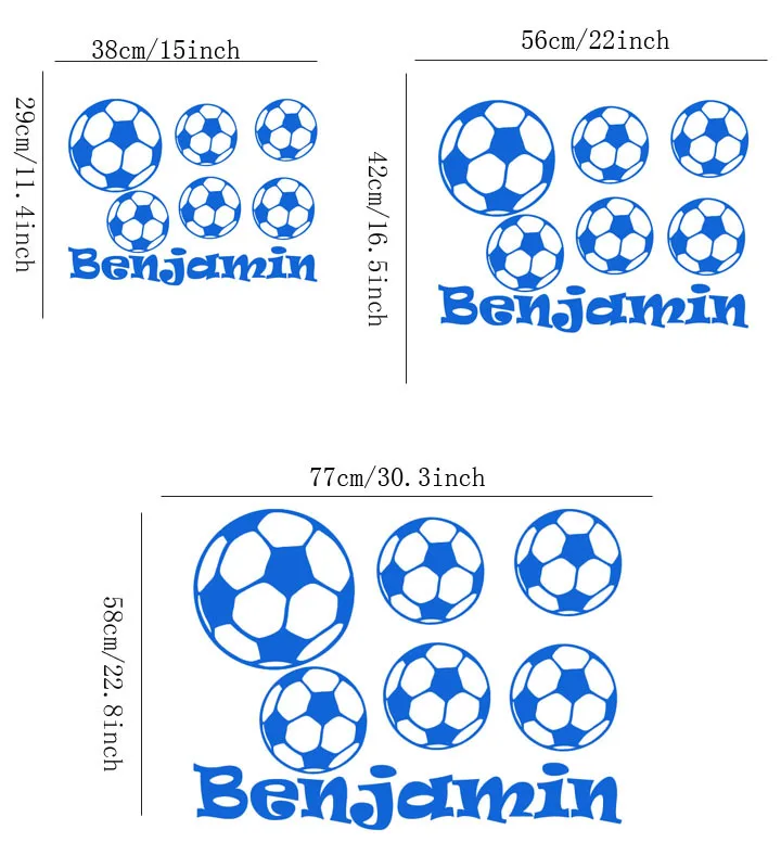 DT779 Sports Wall Stickers Football Customized Name Art Boys Bedroom Sccoer Decals For Kids Rooms | Дом и сад