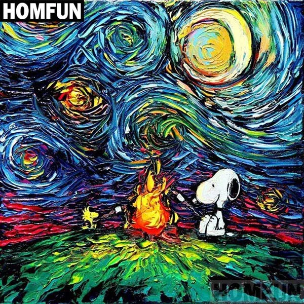 HOMFUN полный квадратный/круглый дрель 5D DIY Алмазная картина "мультфильм Звездное" вышивка крестиком 5D домашний Декор подарок A03800 - Цвет: Бургундия