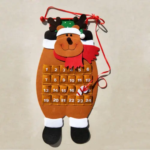 2017 Санта Клаус Лось Рождественский календарь обратного отсчета Xmas Tree Висячие