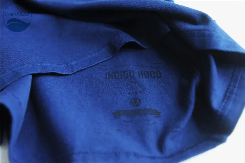 LinenAll мужская синяя витражная индигокация тяжелое растение ручной работы