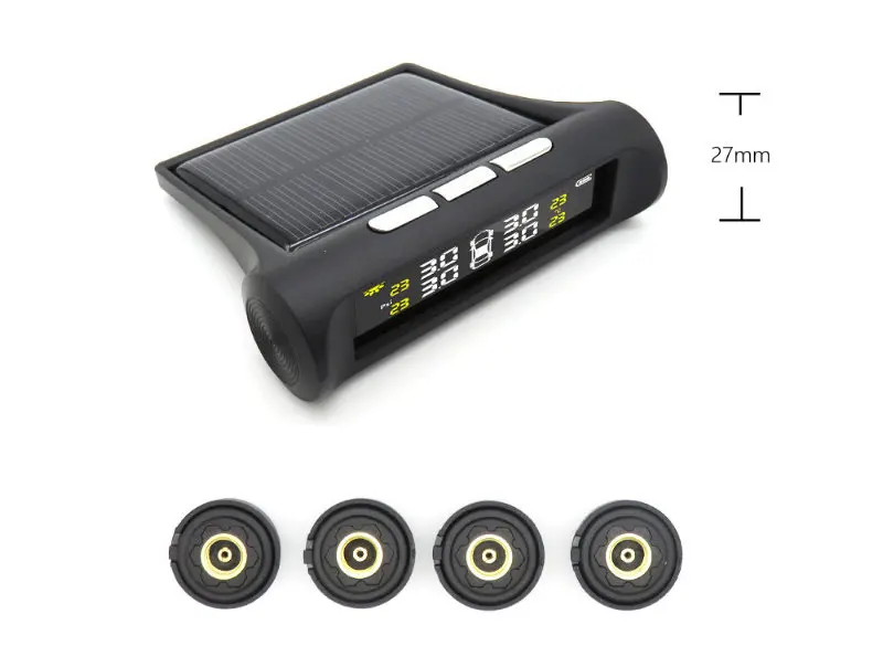 Boqueron Солнечная энергия TPMS автомобильная система контроля давления в шинах ЖК-дисплей 4 внешних датчика датчик температуры зуммер