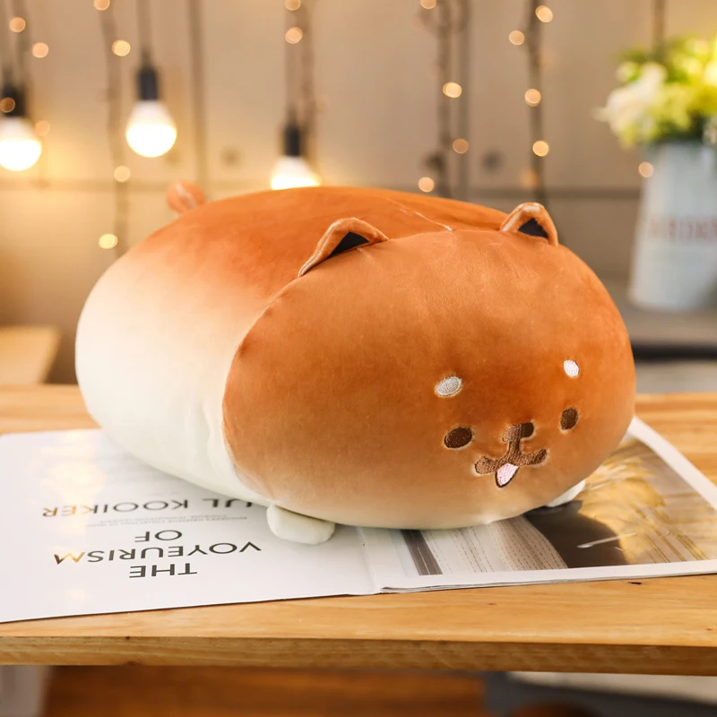 Мягкая плюшевая подушка Kawaii 1 шт. 35 см для лежания хлеба собаки милые мягкие