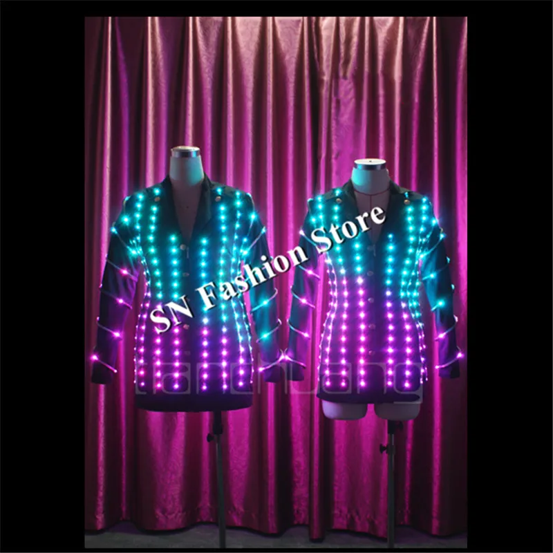 Светодиодная светящаяся мужская куртка для бальных танцев TC 101|costume led|party ledled party |