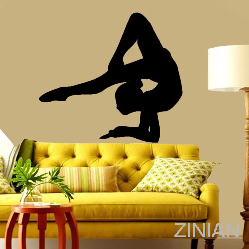 Наклейка на стену для гимнастики девочек наклейка зала Виниловая йоги студии
