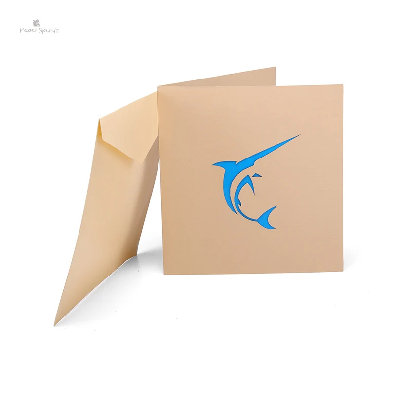 Бумажные открытки SPIRITZ Sailfish лазерная 3D вырезанная бумажная открытка с конвертом