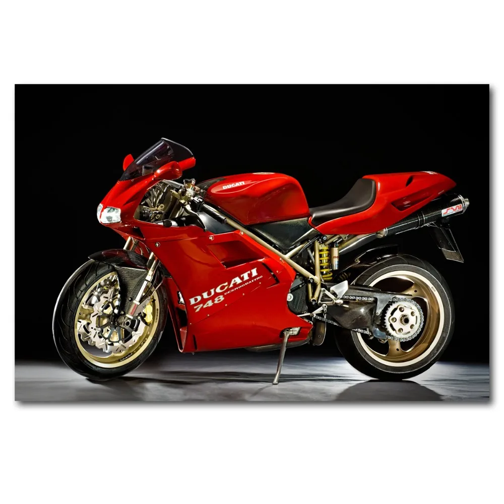Мотоцикл Ducati 748 постер на стену автомобиля Superbike картина шелковом холсте с