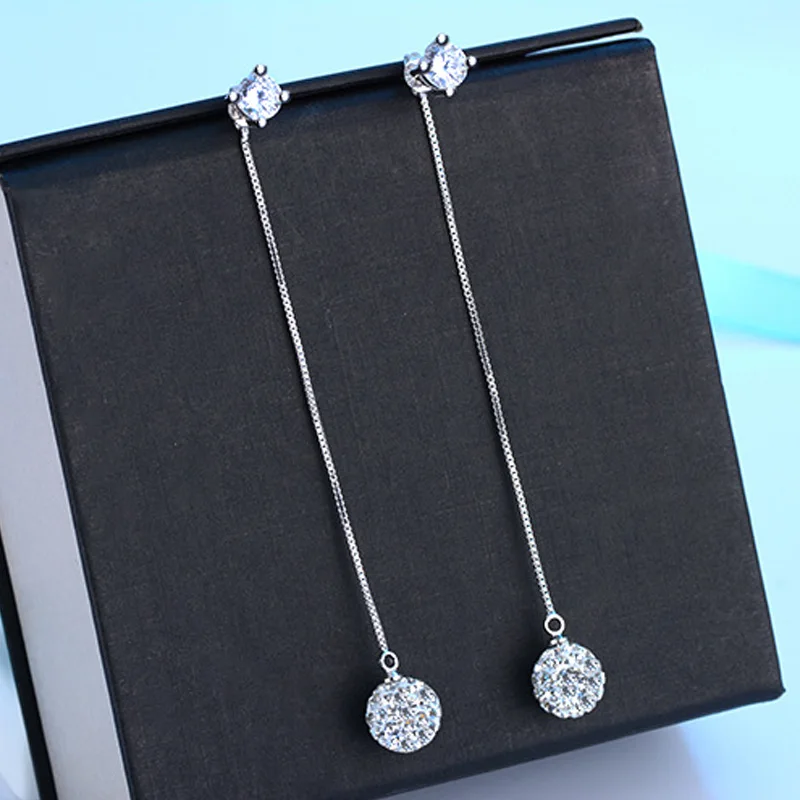 Utimtree элегантные серебряные серьги кольца Длинные свадебные ювелирные изделия