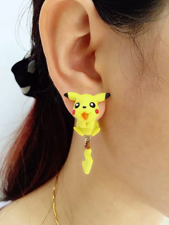 TTPAIAI 30 серьги-гвоздики ручной работы из полимерной глины Pokemon Pikach, модные ювелирные изделия, милые Мультяшные 3D серьги с животными для женщин, подарок