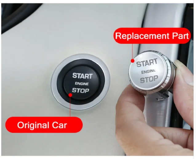 

ABS Car Engine Start Stop Switch Button Cover Trim For Land Rover Discovery 5 LR5 L462 2017 2018 Replacement Parts Accessories
