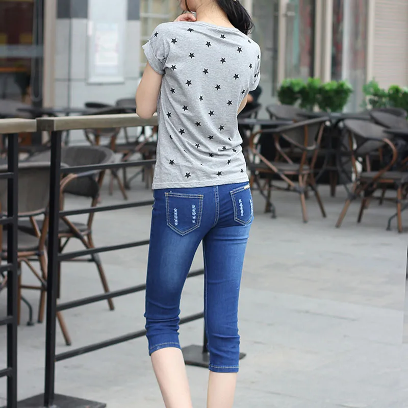 

New ripped harem pants calf length jean women calf-lenght pants