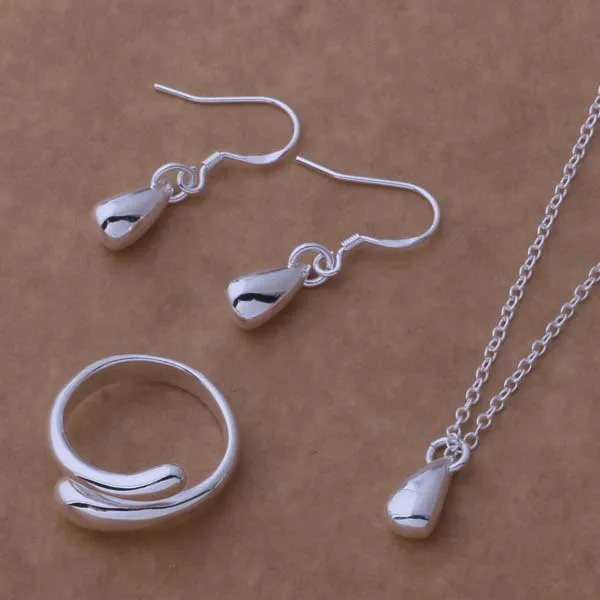 Оптовая продажа высокое качество серебряные ювелирные изделия серьги ожерелье