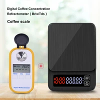 yieryi digital coffee electronic scale 3kg0 1g 5kg0 1g10kg1g with 0 50 bailey coffee brix coffee refractometer combination