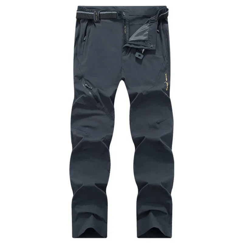 Aufdiazy 8XL мужские летние эластичные быстросохнущие походные треккинговые брюки мужские уличные тонкие дышащие брюки для велоспорта, рыбалки JM045 - Цвет: Dark Grey