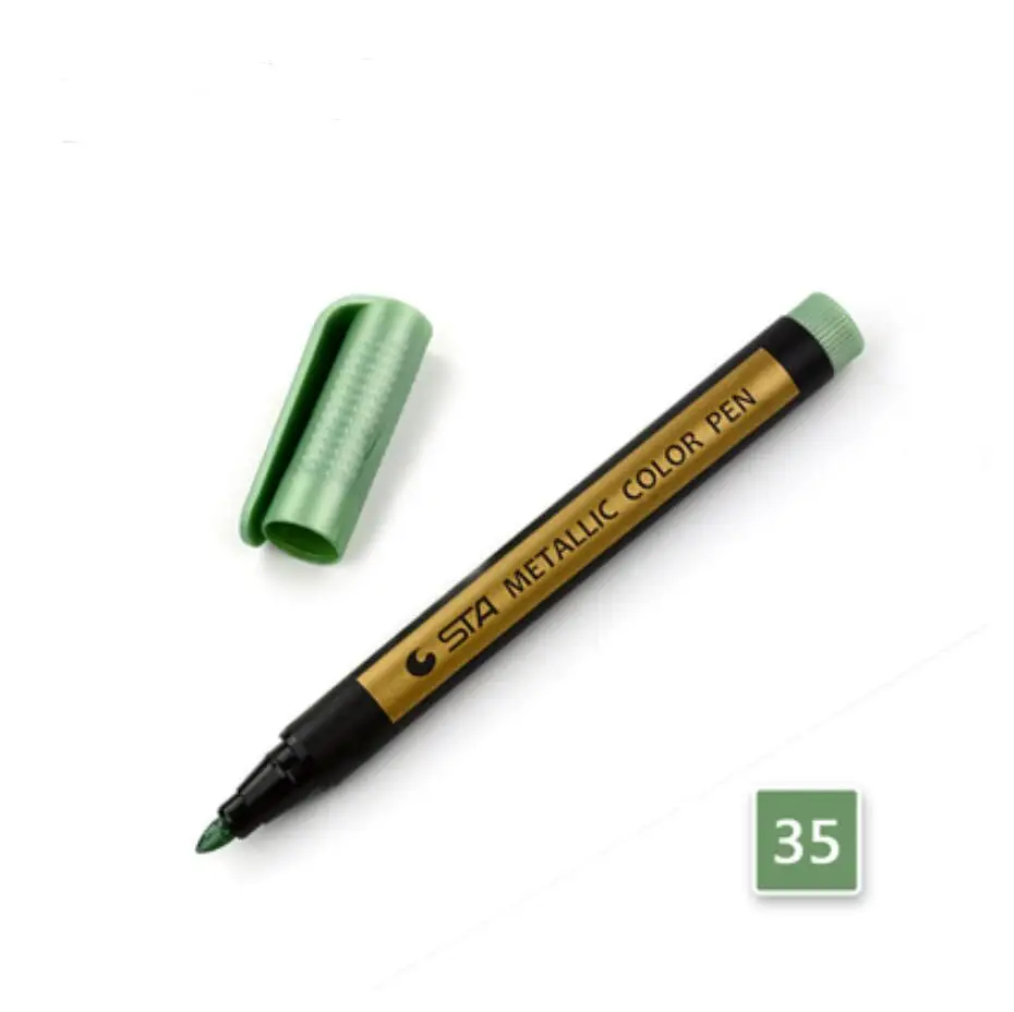 dark green Новое поступление Металлическая Микрон ручка детальная маркировка цветной металлический маркер для альбома черная бумага Srawing школьные товары для рукоделия - Цвет: dark green