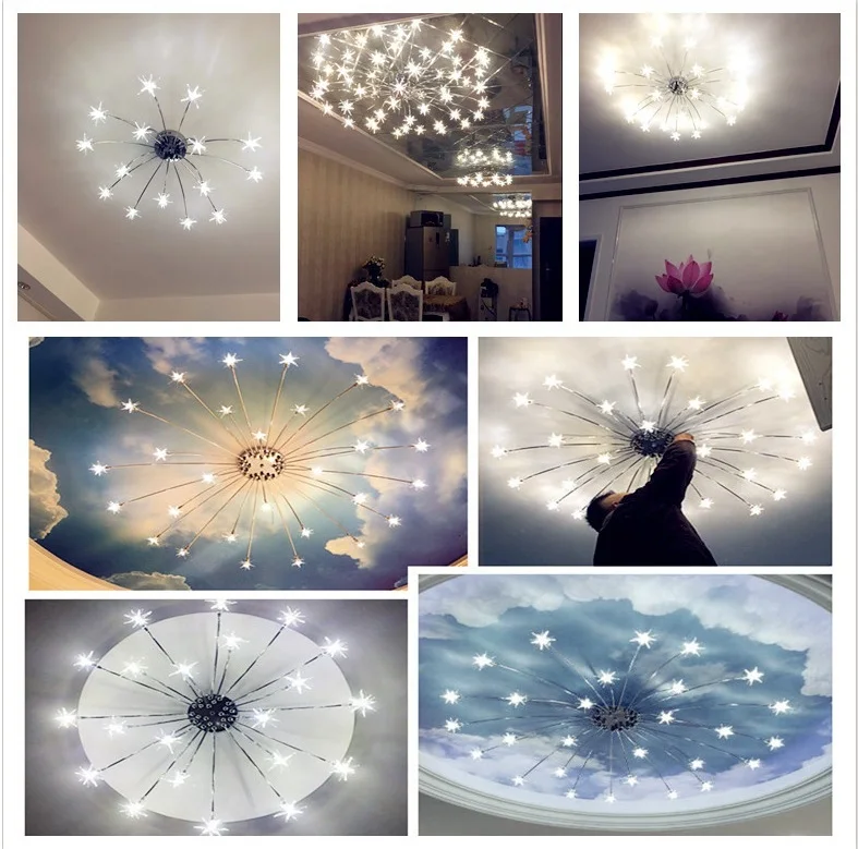 Современные светодиодные потолочные лампы с ледяным цветком стеклянная спальня