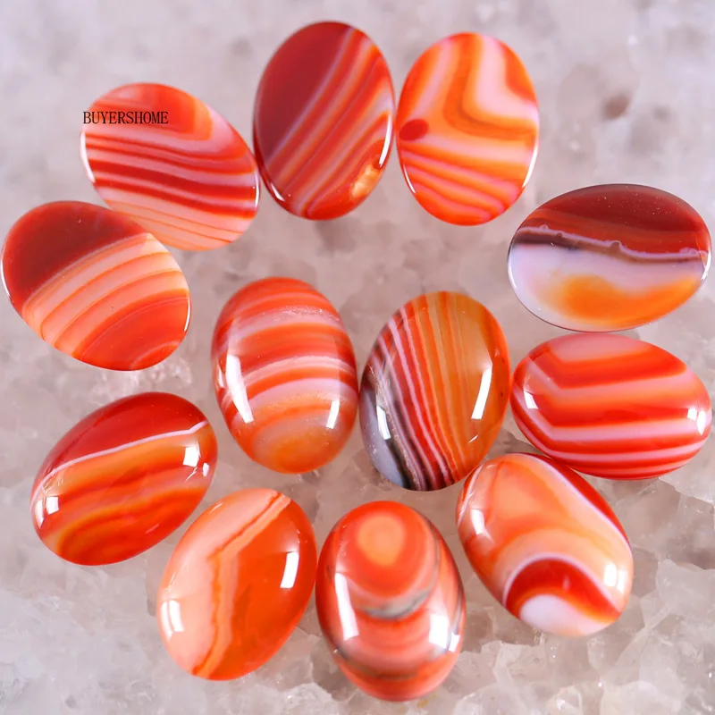 Orange red Agate 20x15 мм кабошон овальные бусины из натурального камня разноцветные камни для изготовления ювелирных изделий ожерелье кулон браслет серьги 5 шт. K1500 - Цвет: Orange red Agate