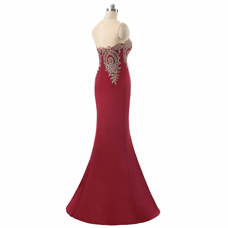 Женское вечернее платье с открытой спиной Красное Кружевное длинное юбкой годе