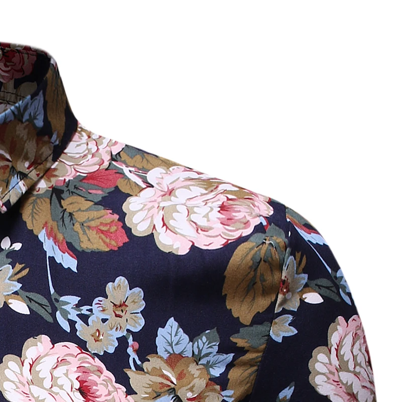 Мужская однобортная рубашка повседневная простая Модная в гавайском стиле с