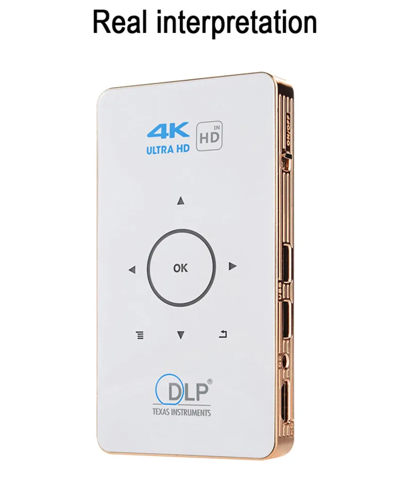 Карманный проектор 4k dlp mini C6 проектор 50 люмен Android 6,0 четырехъядерный двухдиапазонный wifi Bluetooth pico проектор
