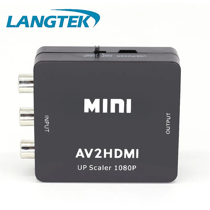 Langtek RCA CVBS AV к HDMI адаптер Поддержка HD 1080 P кабель MINI AV2HDMI видео конвертер |