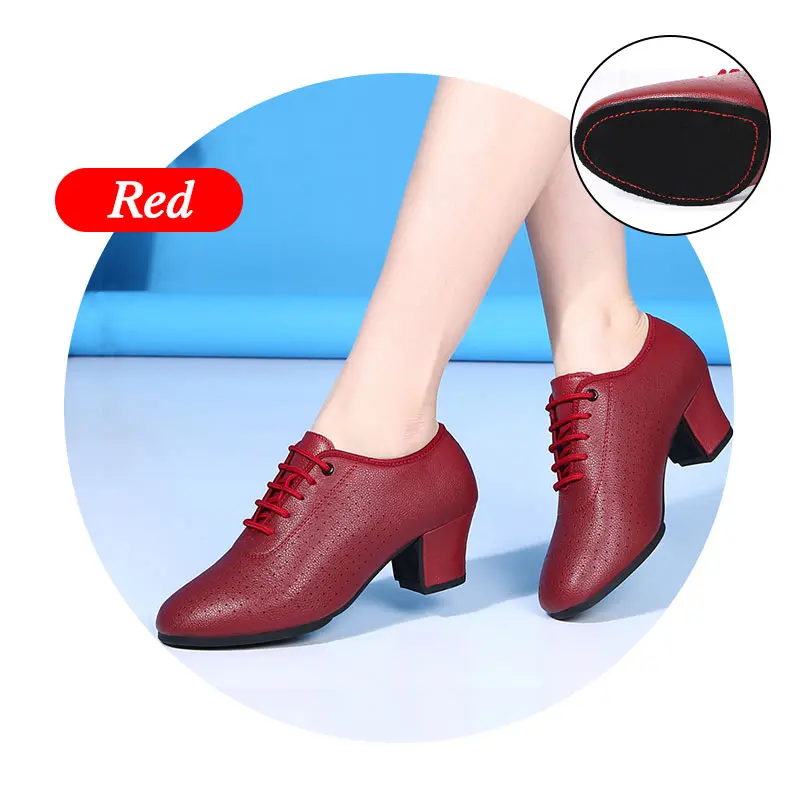 Red suede sole Женская обувь для танцев; стиль; обувь для занятий в помещении и на открытом воздухе; обувь для занятий танцами; Танцевальные Кроссовки с мягкой подошвой - Цвет: Red suede sole