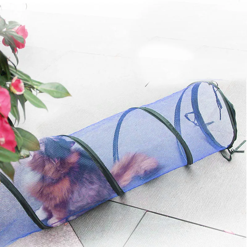 Забавный туннель для домашних животных кошек коричневый складной 2 отверстия