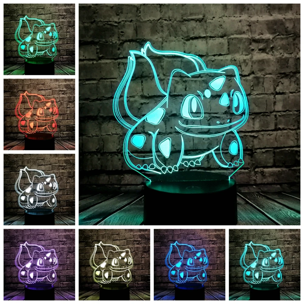 Животные семена лягушки 3D мультфильм USB лампа Pokeball Покемон Бульбазавр Go игра LED